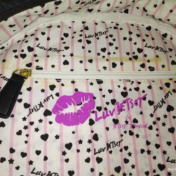 Betsey Johnson sunglasses face backpack black white pink LBREGAN style - Picture 12 of 12